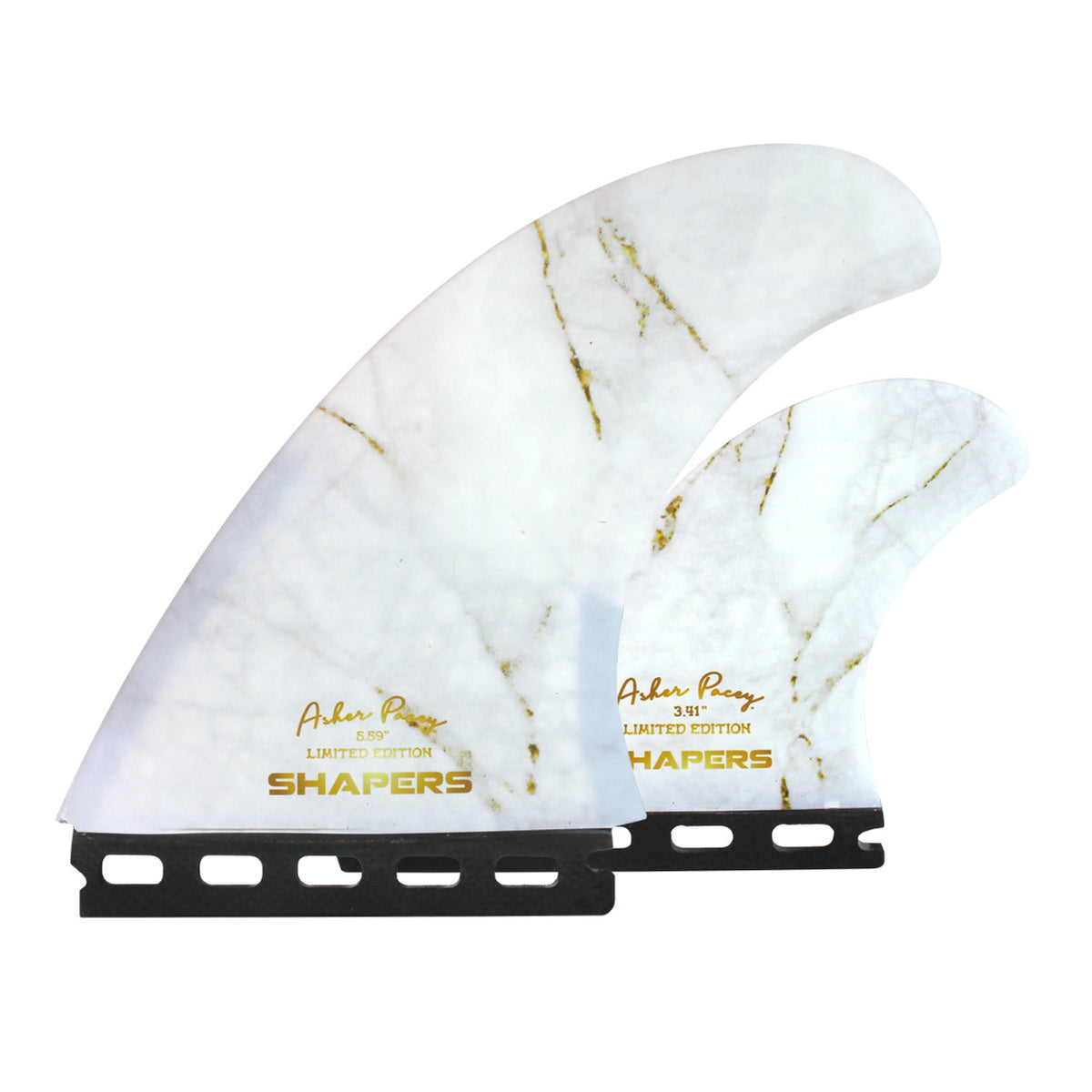 Asher Pacey  Carbon Stealth Twin Fin Set - White Gold