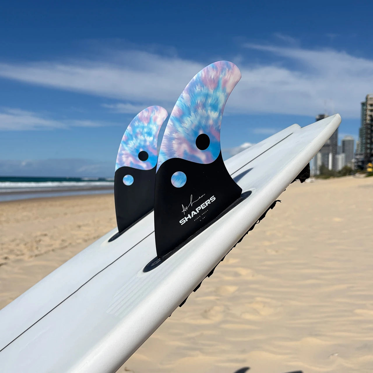 Asher Pacey 5.59" S-TEK Twin Fin Set - Tie Die Balance