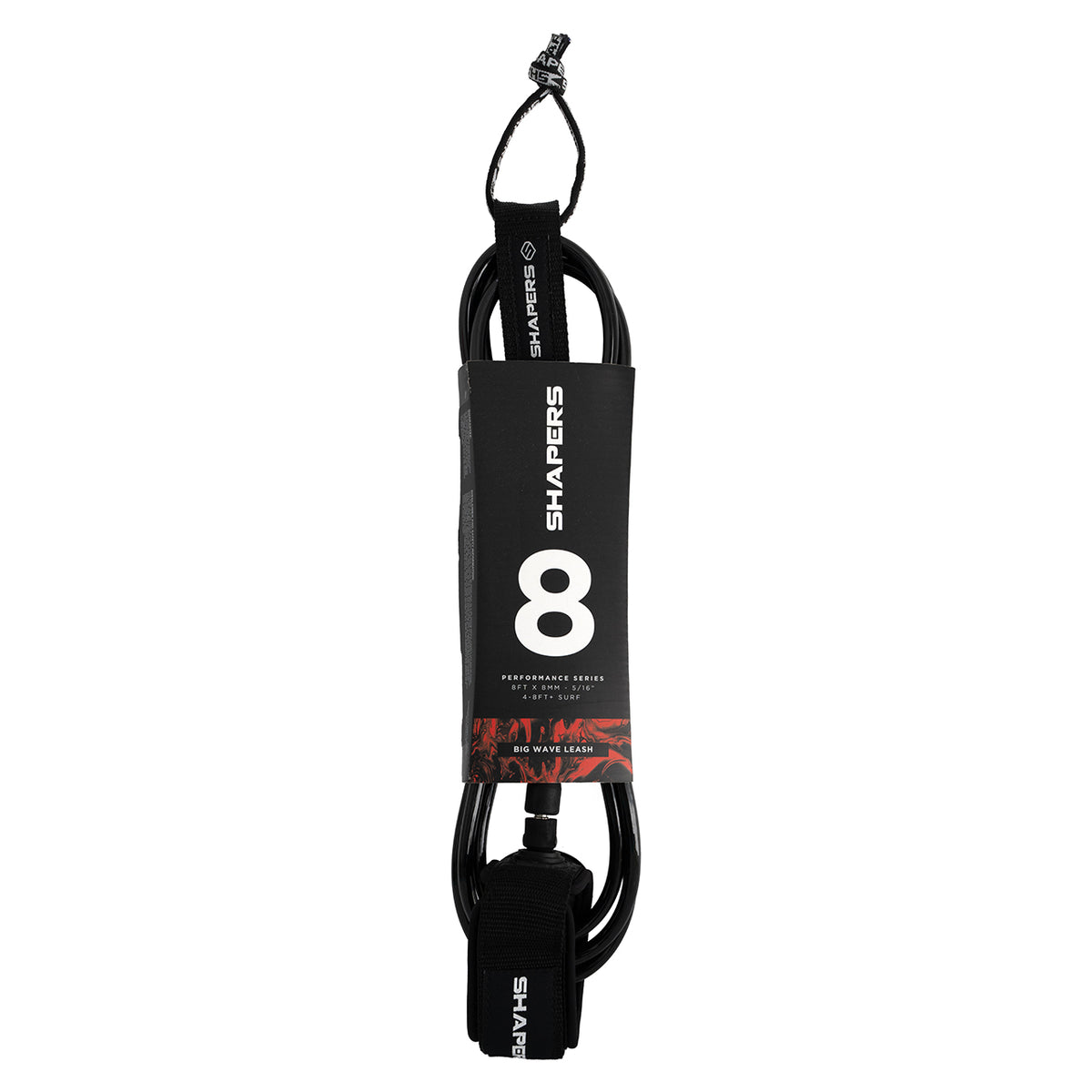 8ft Big Wave Leash - Black