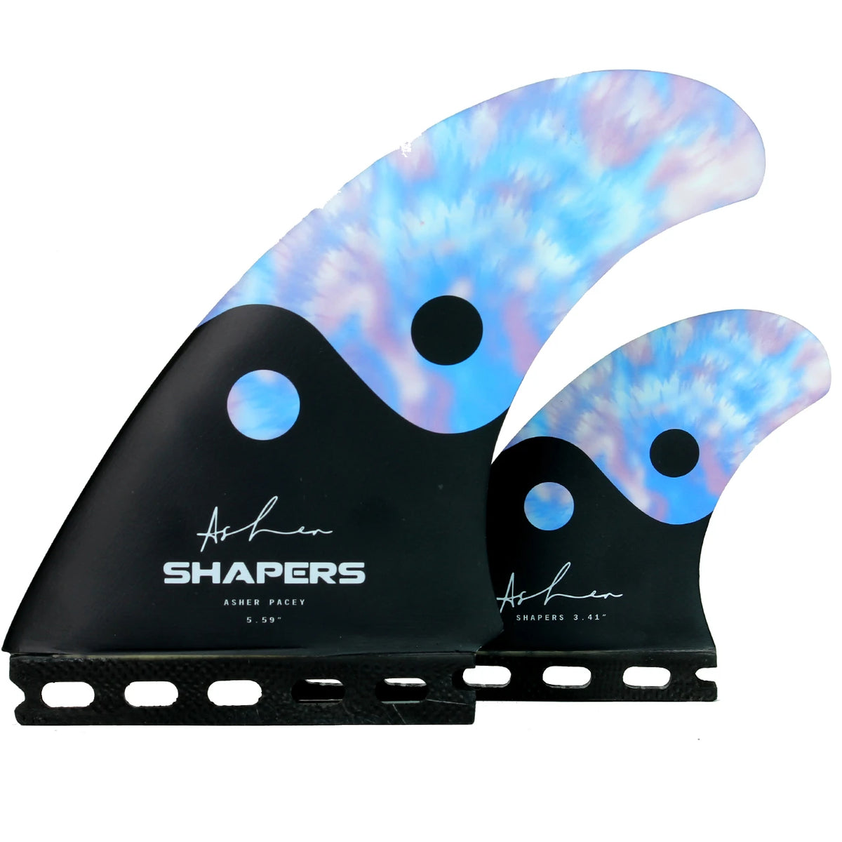 Asher Pacey 5.59" S-TEK Twin Fin Set - Tie Die Balance